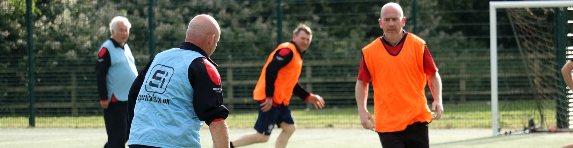 Football players in a field.
