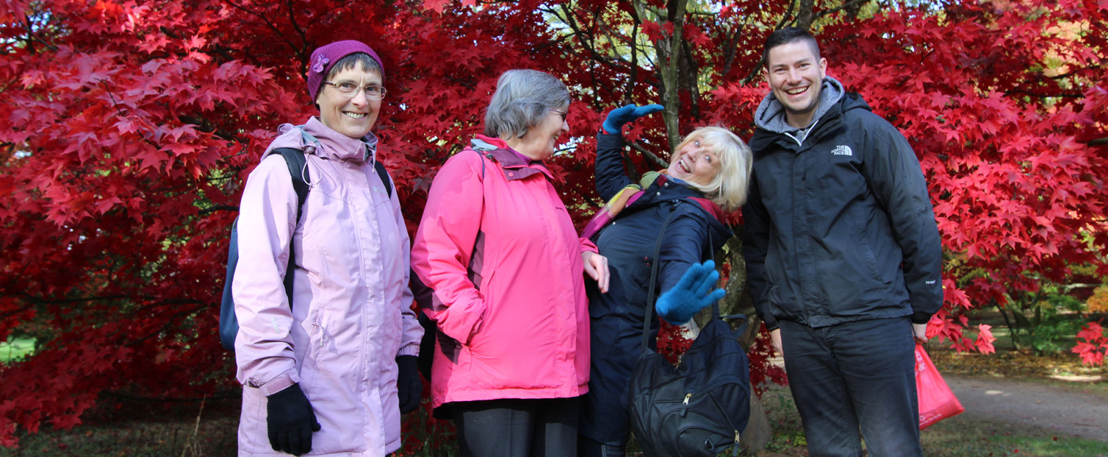 Community group members having a fun time outside.