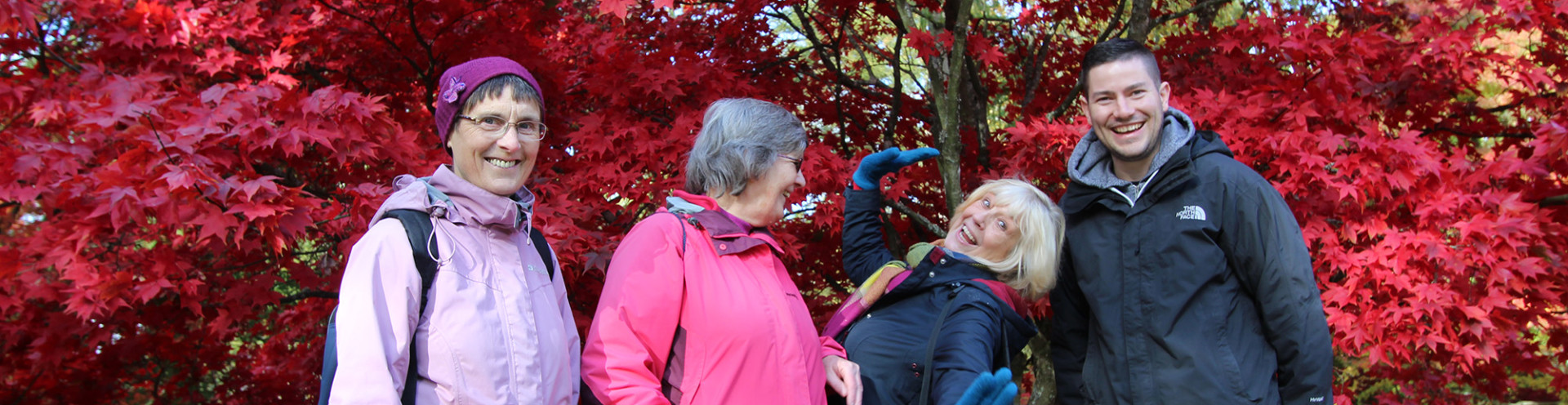 Community group members having a fun time outside.