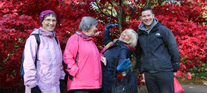 Community group members having a fun time outside.