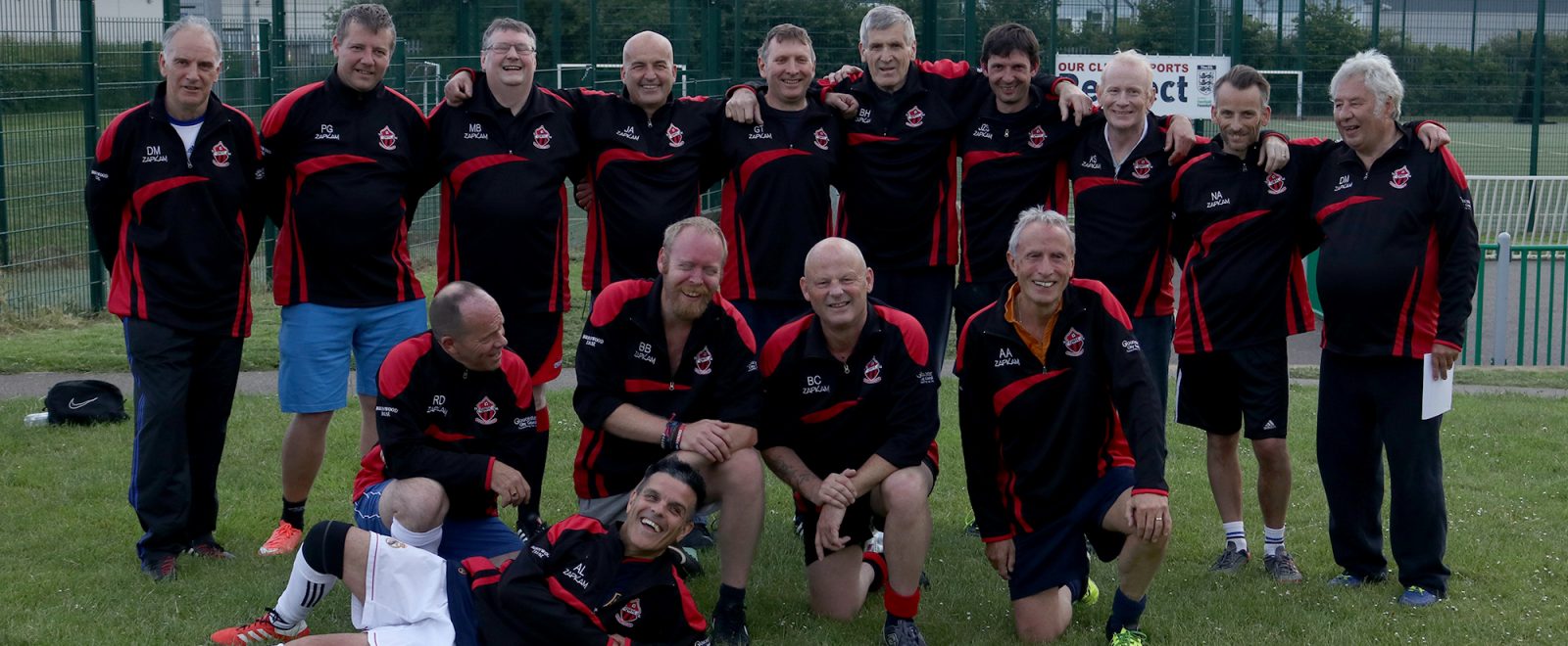 Walking football team on the event day