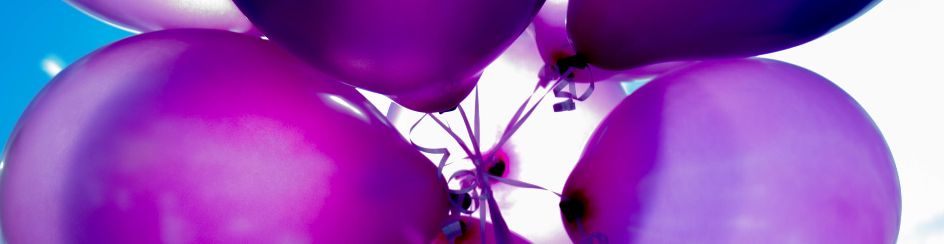 Purple balloons in a community party.