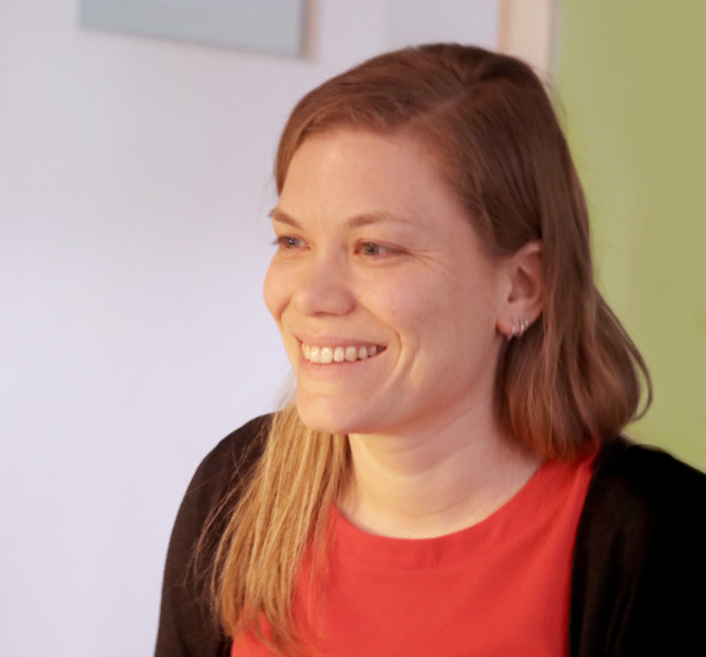 Barnwood Trust team member Jo sitting at her desk