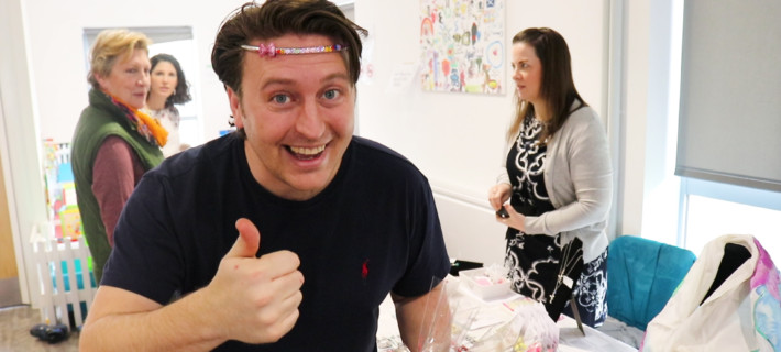 Thumbs up by a stallholder at the handmade market