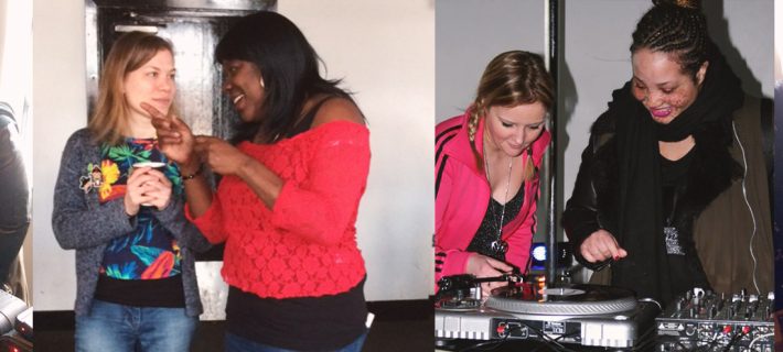 Multiple pictures of women on the welcoming women's day event