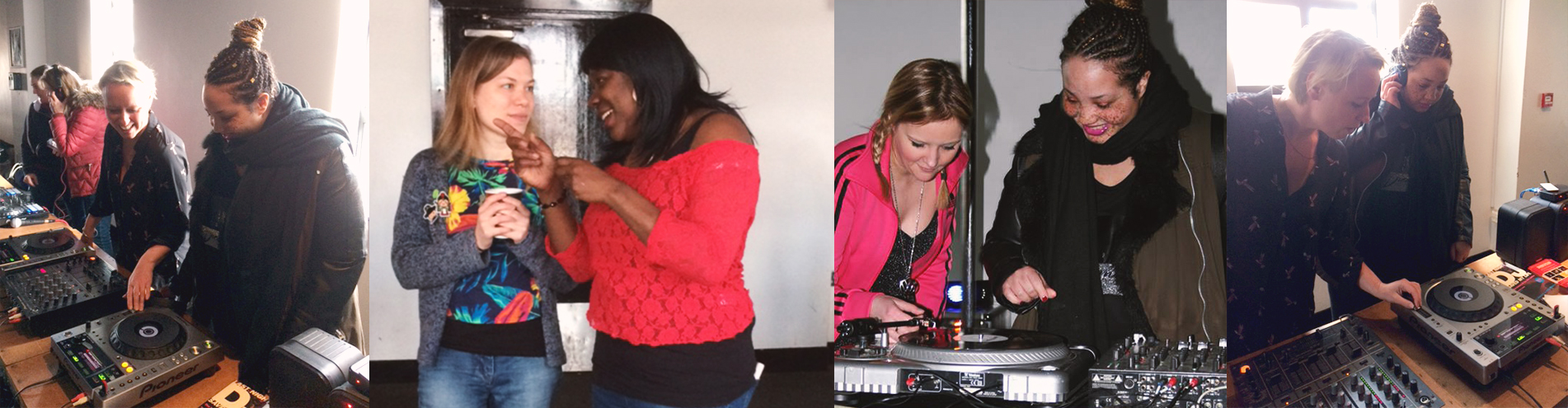 Multiple pictures of women on the welcoming women's day event