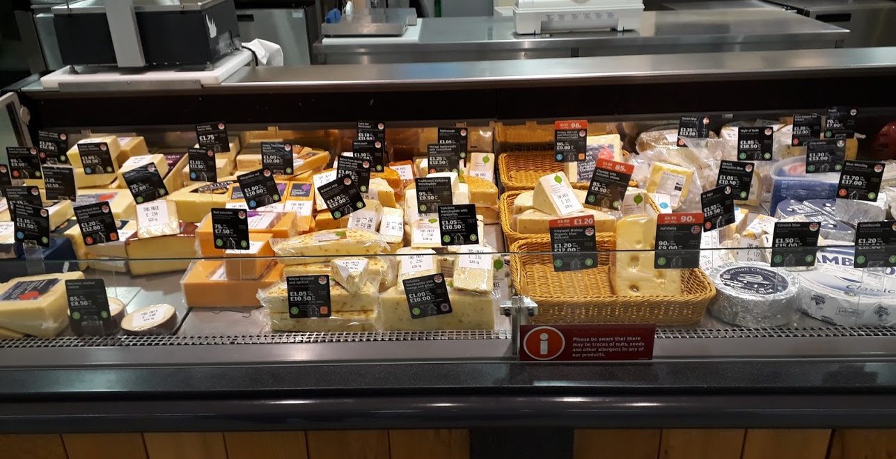 Deli counter in the grocery shop