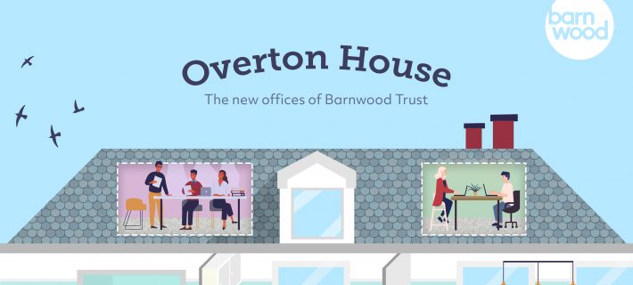 An illustration shows Barnwood Trust's new office