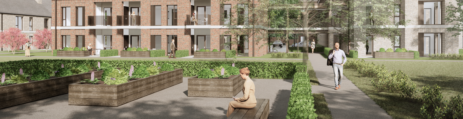A view from the new housing development, Manor Gardens in Glocouster of Barnwood Trust