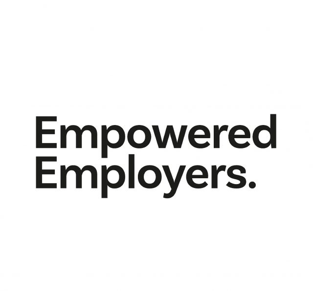 Empowered Employers campaign logo- black writing on white background