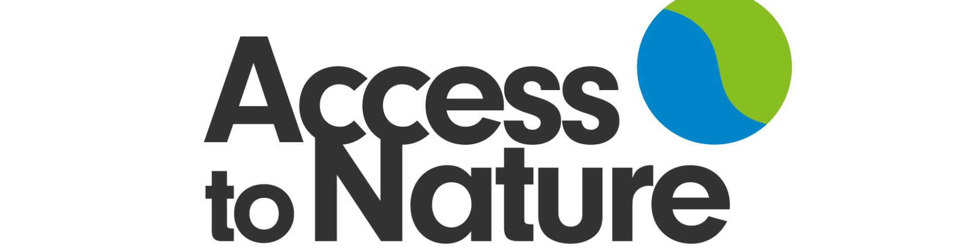 Picture is of a logo with black text saying Access to Nature with a blue and green globe graphic on the top right hand corner.