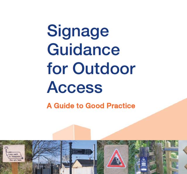 Photo of the cover a report called 'signage guidance for outdoor access' by Paths for All