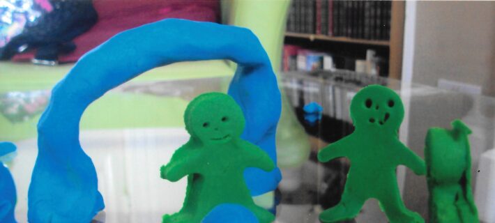 A photo of some plasticine people used in a family counselling session at Cotswold Counselling.