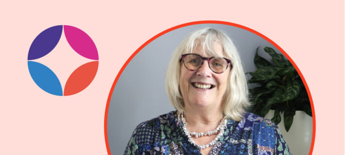 Barnwood Circle logo next to a photo of Mary in a circle.