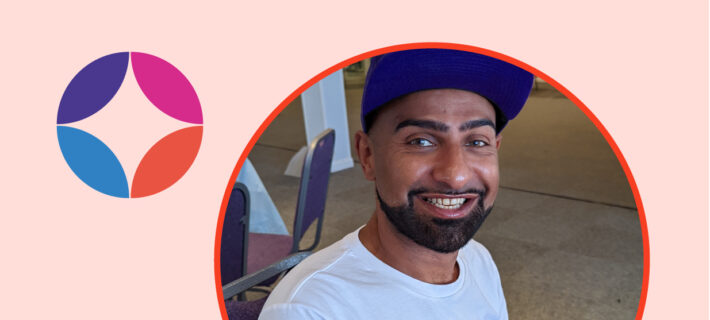 Barnwood Circle logo next to a photo of Shariff in a circle.